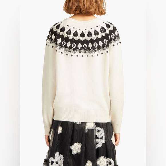 Gorgeous French connection Aztec print beaded sweater SZ L - Picture 3 of 13